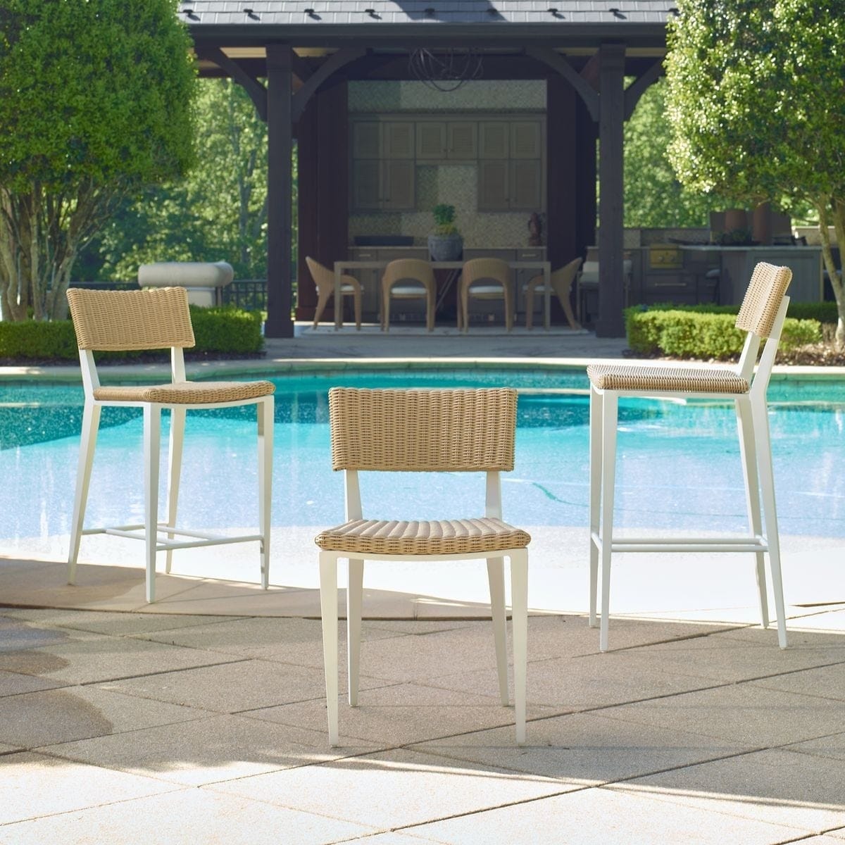 Uttermost Outdoors Calbas White Outdoor Bar Stool House of Isabella UK