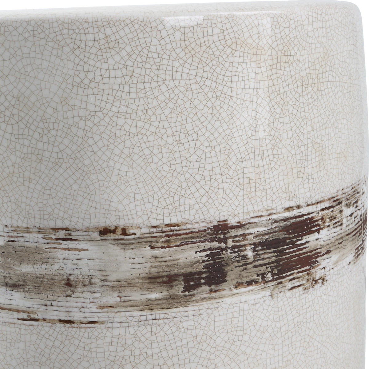 Uttermost Outdoors Comanche White Ceramic Garden Stool House of Isabella UK