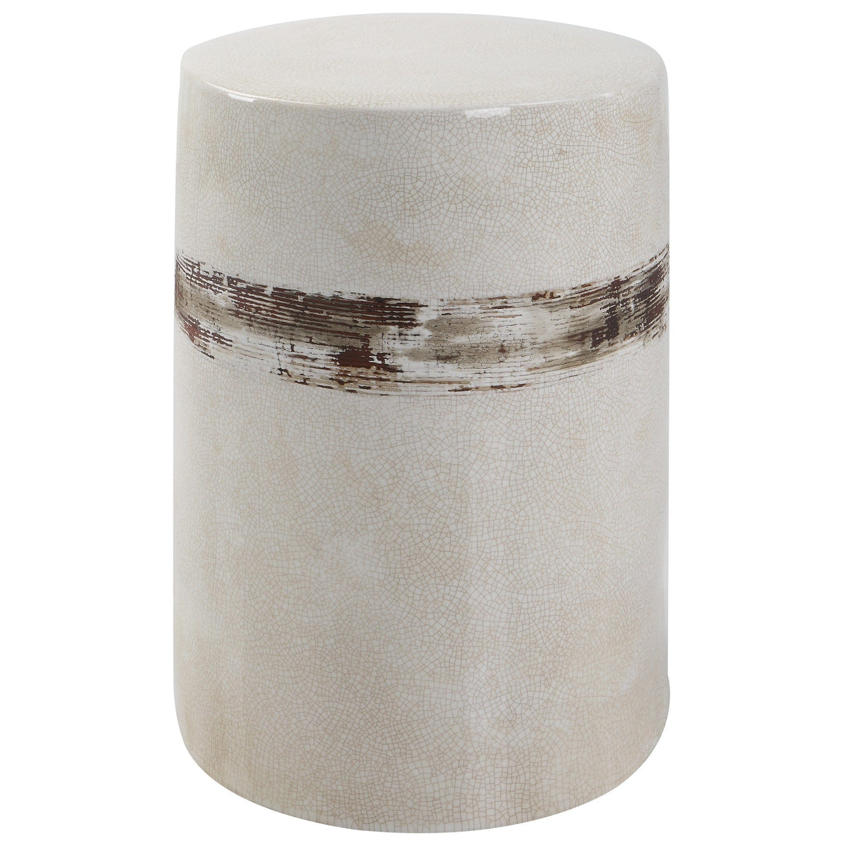 Uttermost Outdoors Comanche White Ceramic Garden Stool House of Isabella UK