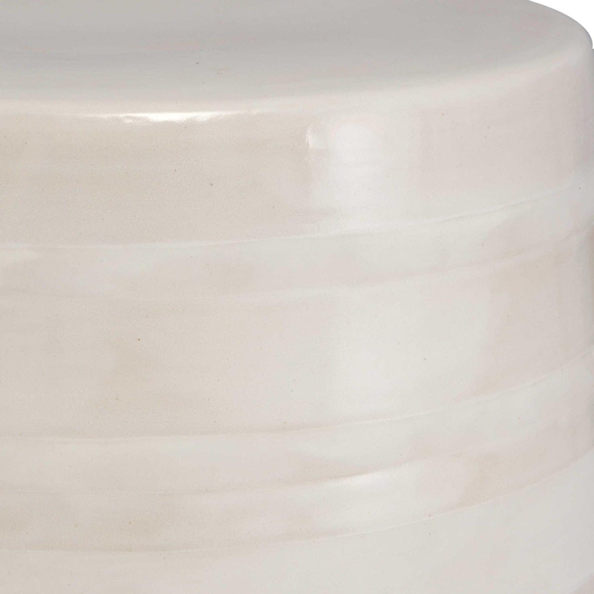 Uttermost Outdoors Desert Plains White Glaze Garden Stool House of Isabella UK