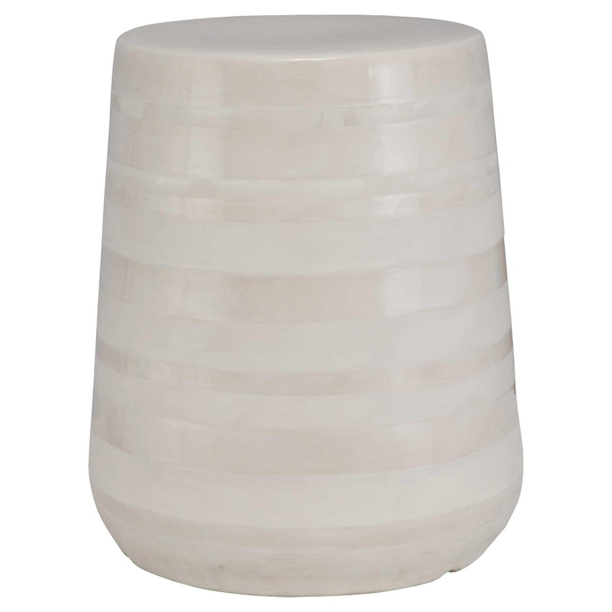Uttermost Outdoors Desert Plains White Glaze Garden Stool House of Isabella UK