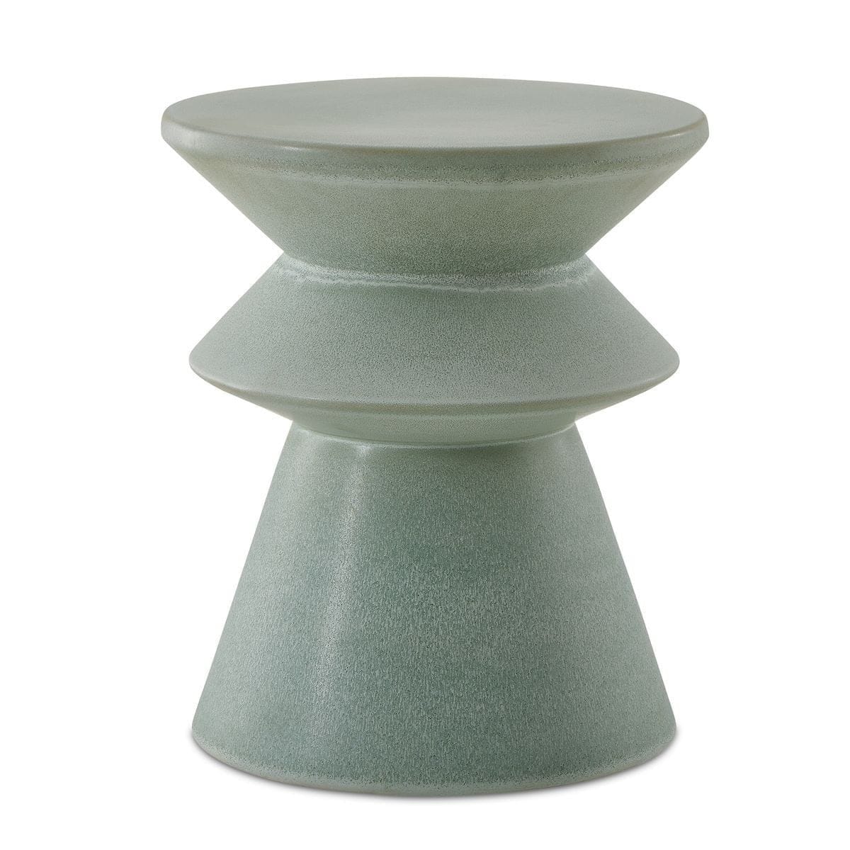 Uttermost Outdoors Imogene Garden Stool in Seafoam Glaze House of Isabella UK