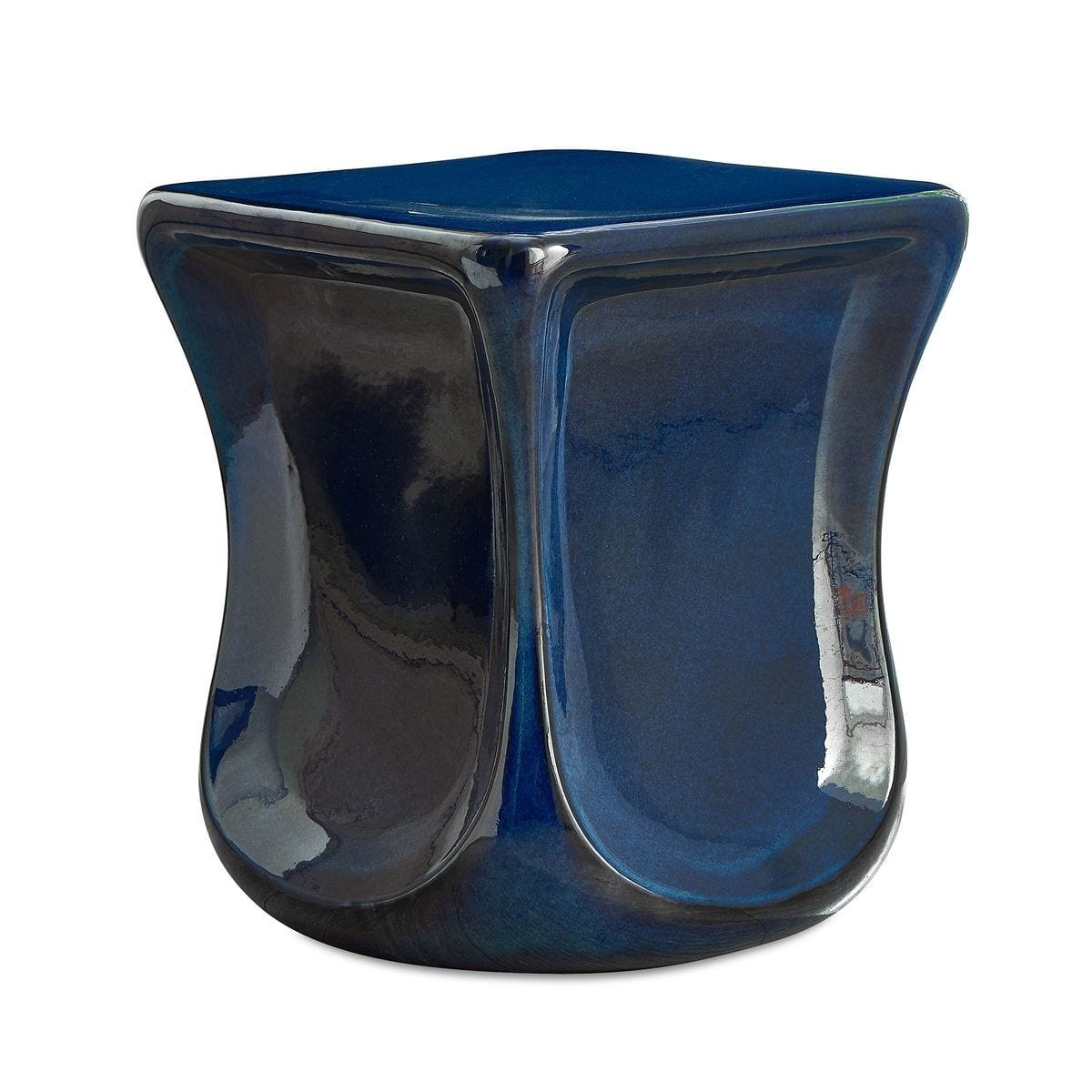 Uttermost Outdoors Kaz Deep Blue Garden Stool House of Isabella UK