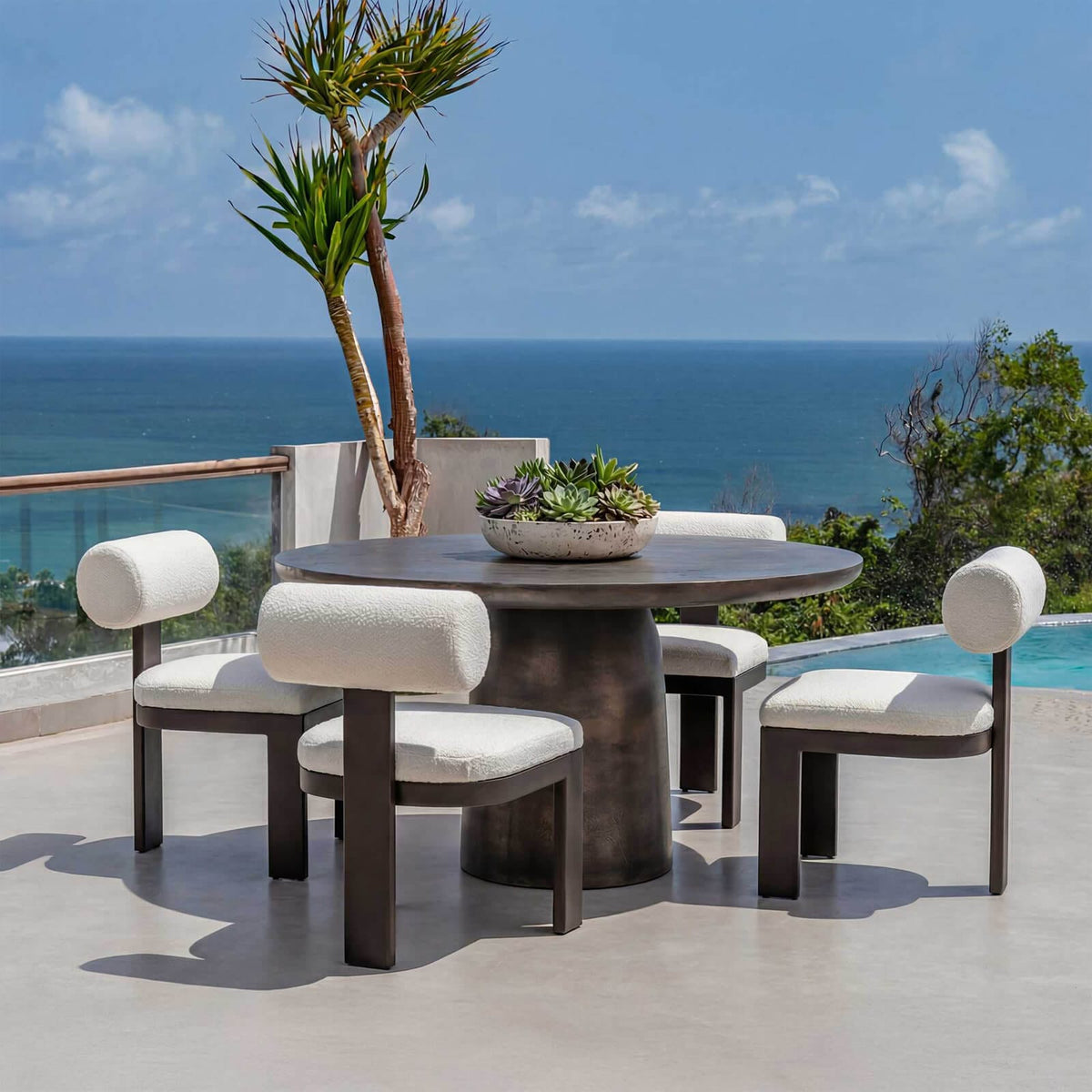 Uttermost Outdoors Madrone Indoor-Outdoor Bronze Dining Table - 122cm House of Isabella UK