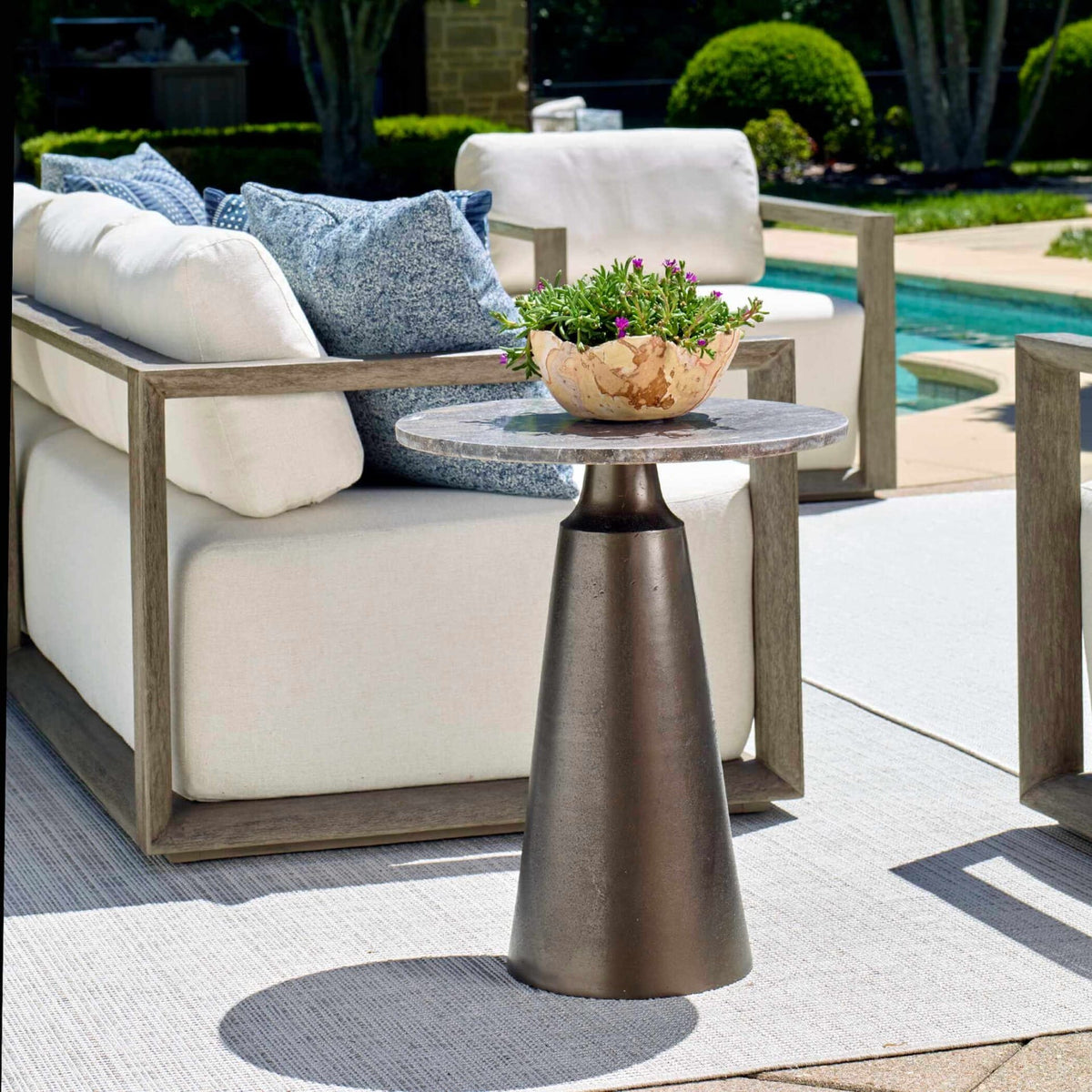 Uttermost Outdoors Midsummer Indoor-Outdoor Bronze Round Side Table House of Isabella UK