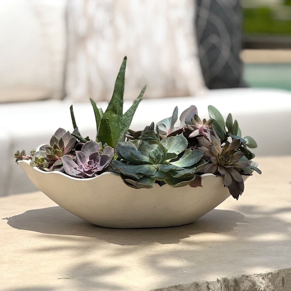 Uttermost Outdoors Obscura Warm White Outdoor Bowl House of Isabella UK