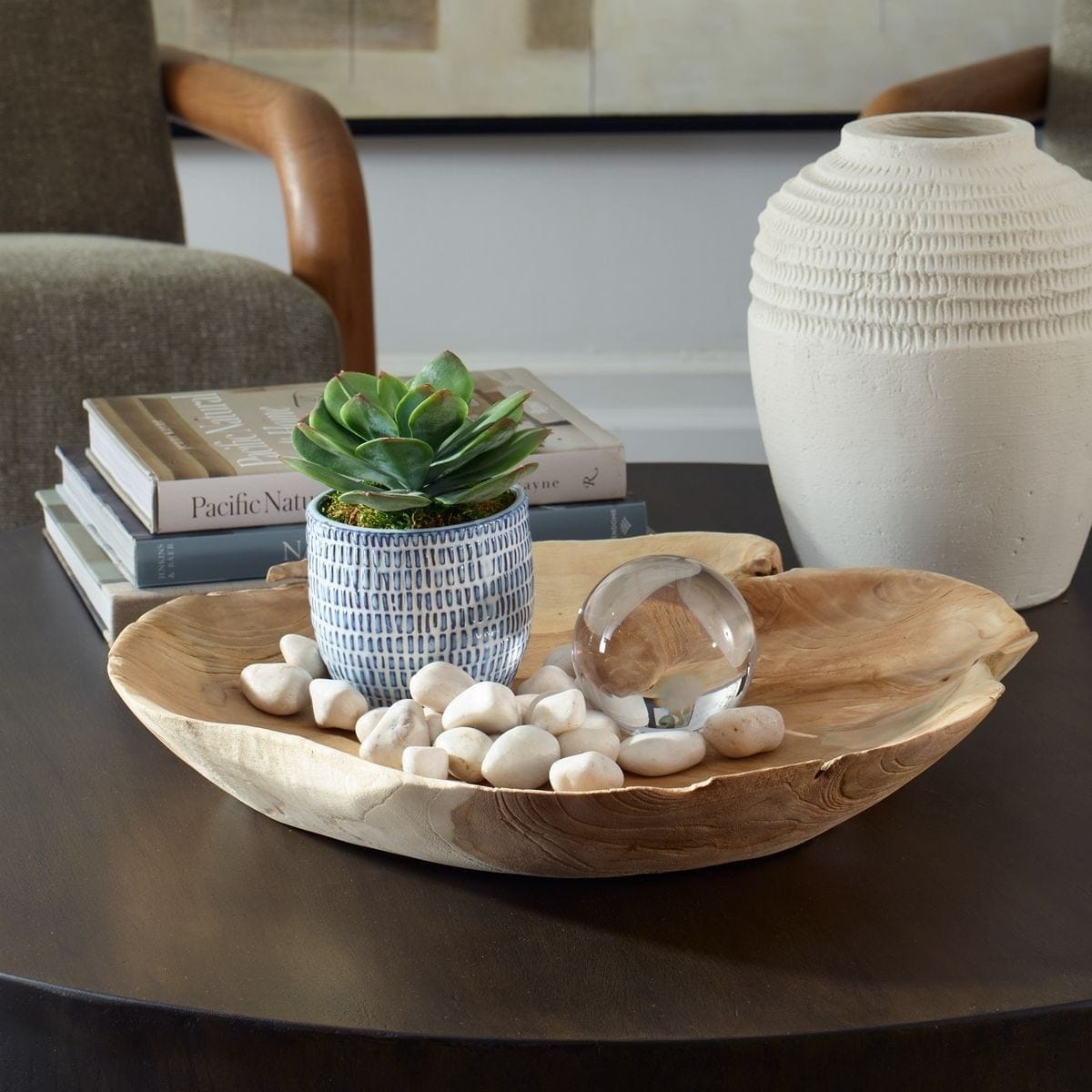 Uttermost Outdoors Organic Embrace Outdoor Teak Bowl House of Isabella UK