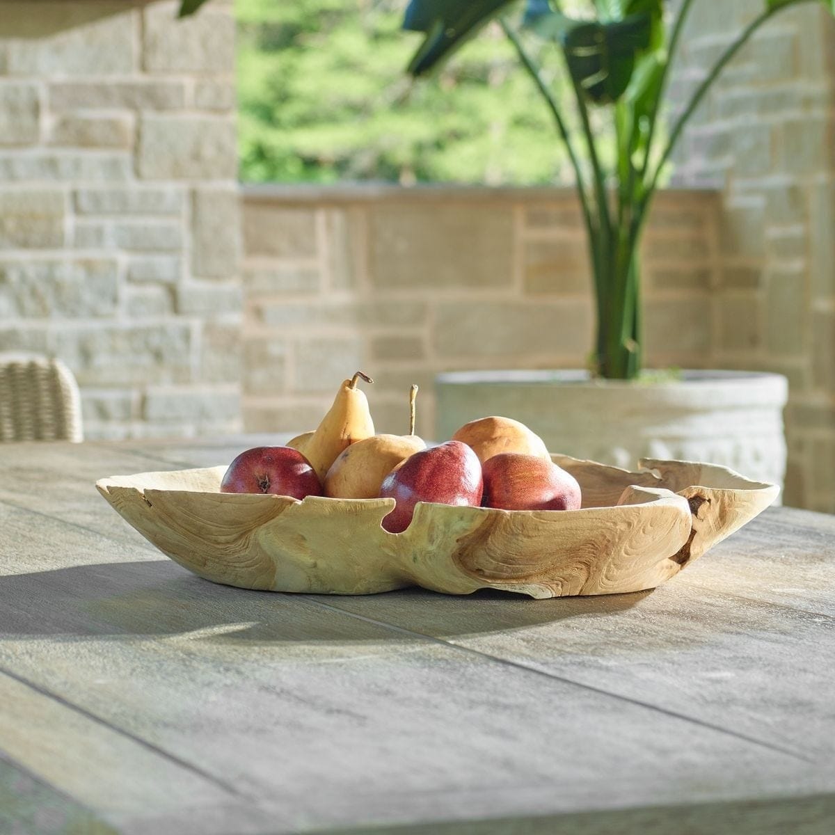 Uttermost Outdoors Organic Embrace Outdoor Teak Bowl House of Isabella UK