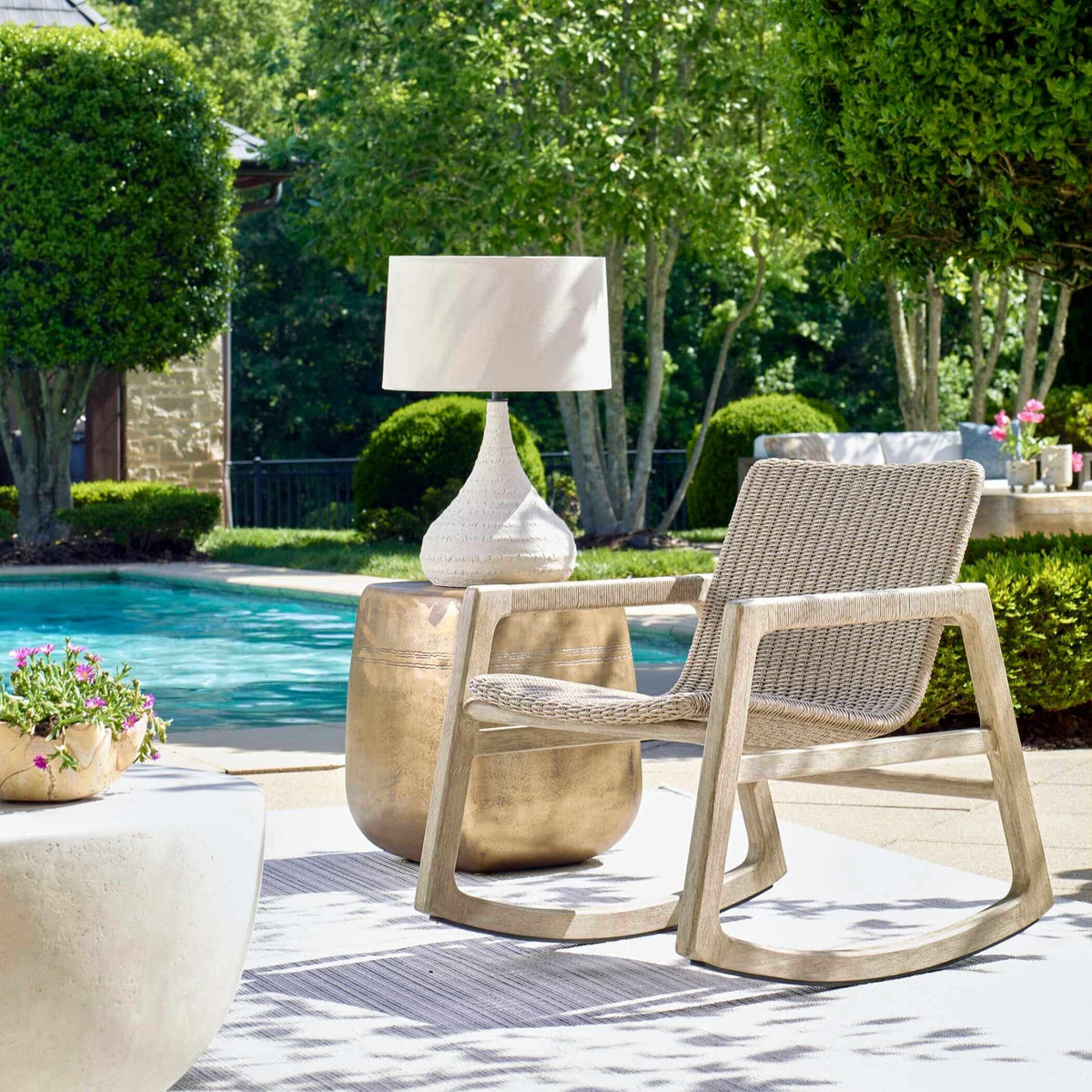 Uttermost Outdoors Sumba Outdoor Wicker Rocking Chair House of Isabella UK