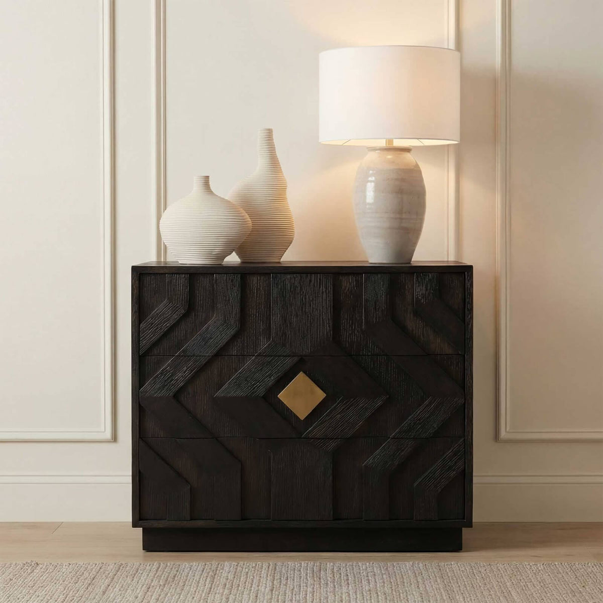 Uttermost Sleeping Faulkner 3 Drawer Modern Chest of Drawers House of Isabella UK