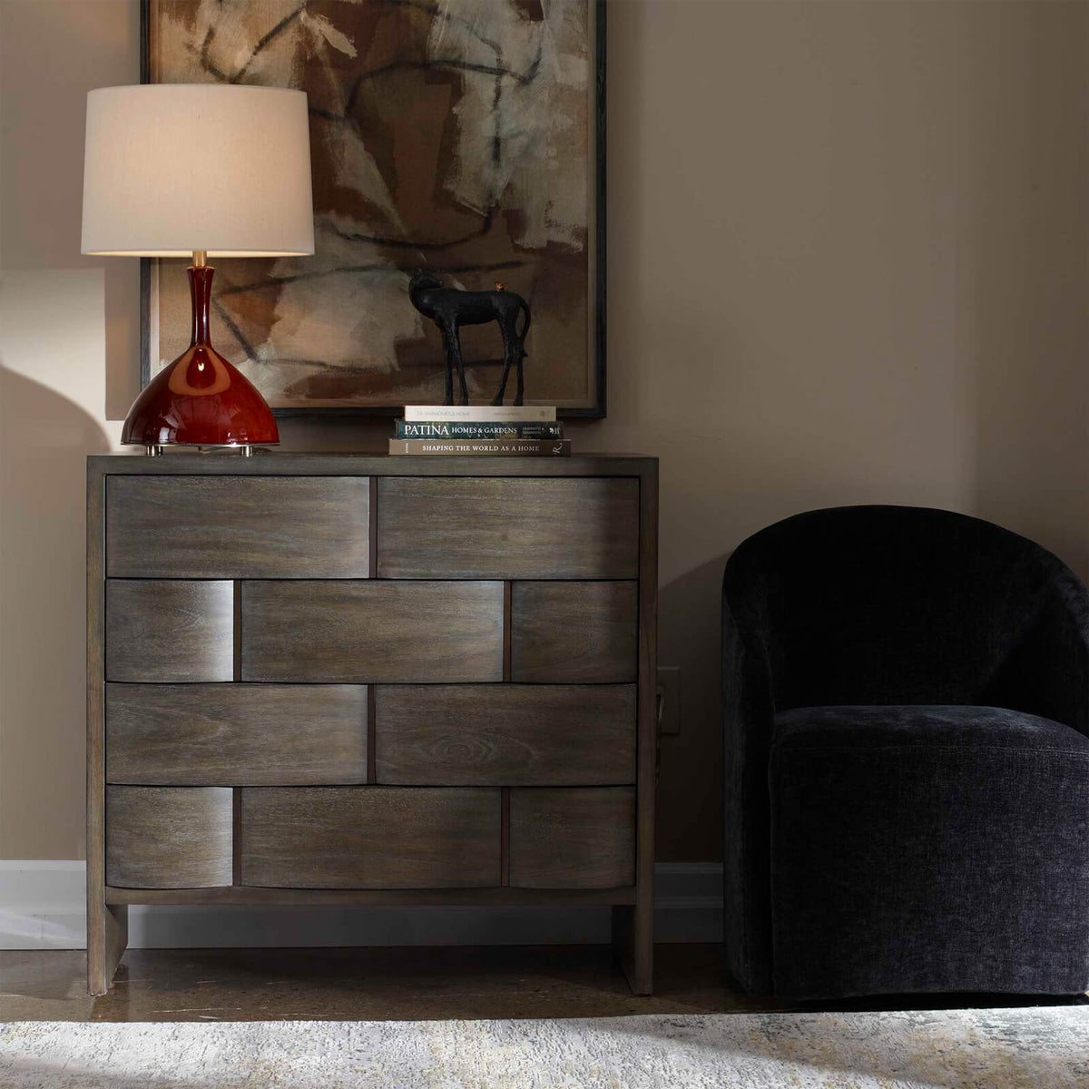 Uttermost Sleeping Lydon 4 Drawer Chest of Drawers in Brown House of Isabella UK
