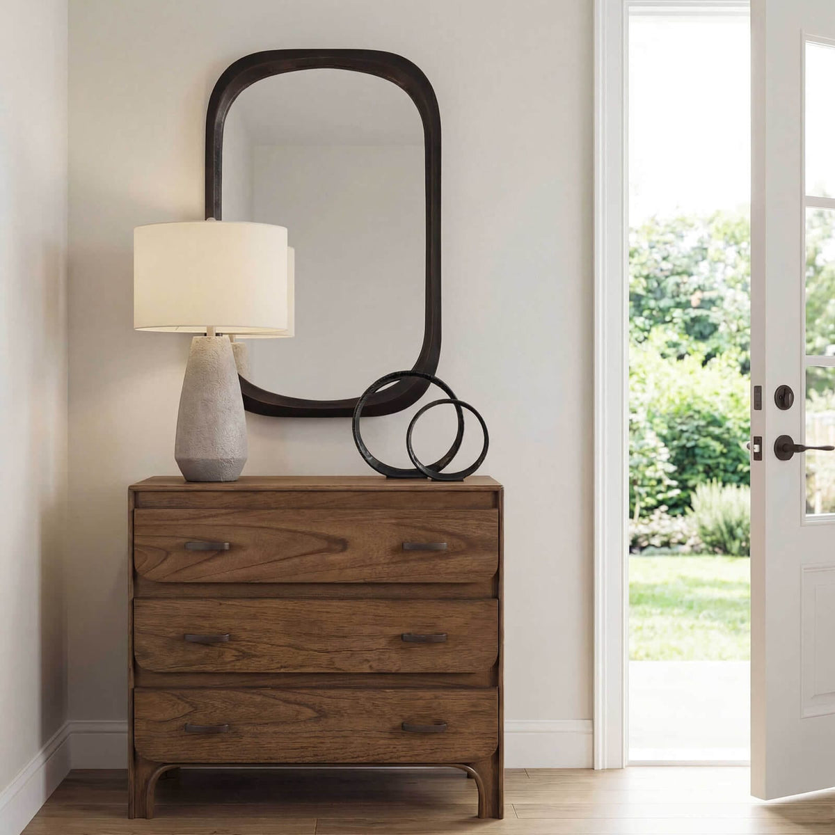Uttermost Sleeping McKagan 3 Drawer Chest of Drawers in Mindi Wood House of Isabella UK
