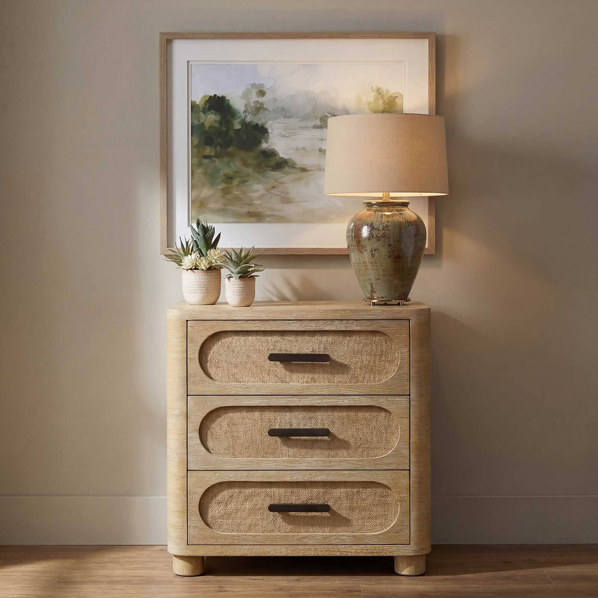 Uttermost Sleeping Scottie 3 Drawer Chest of Drawers in Natural Oak House of Isabella UK