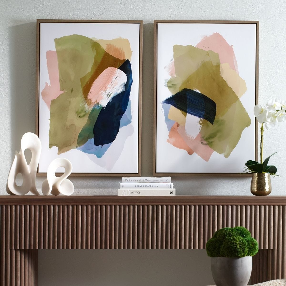Abstract Afternoon Framed Canvases - Set of 2