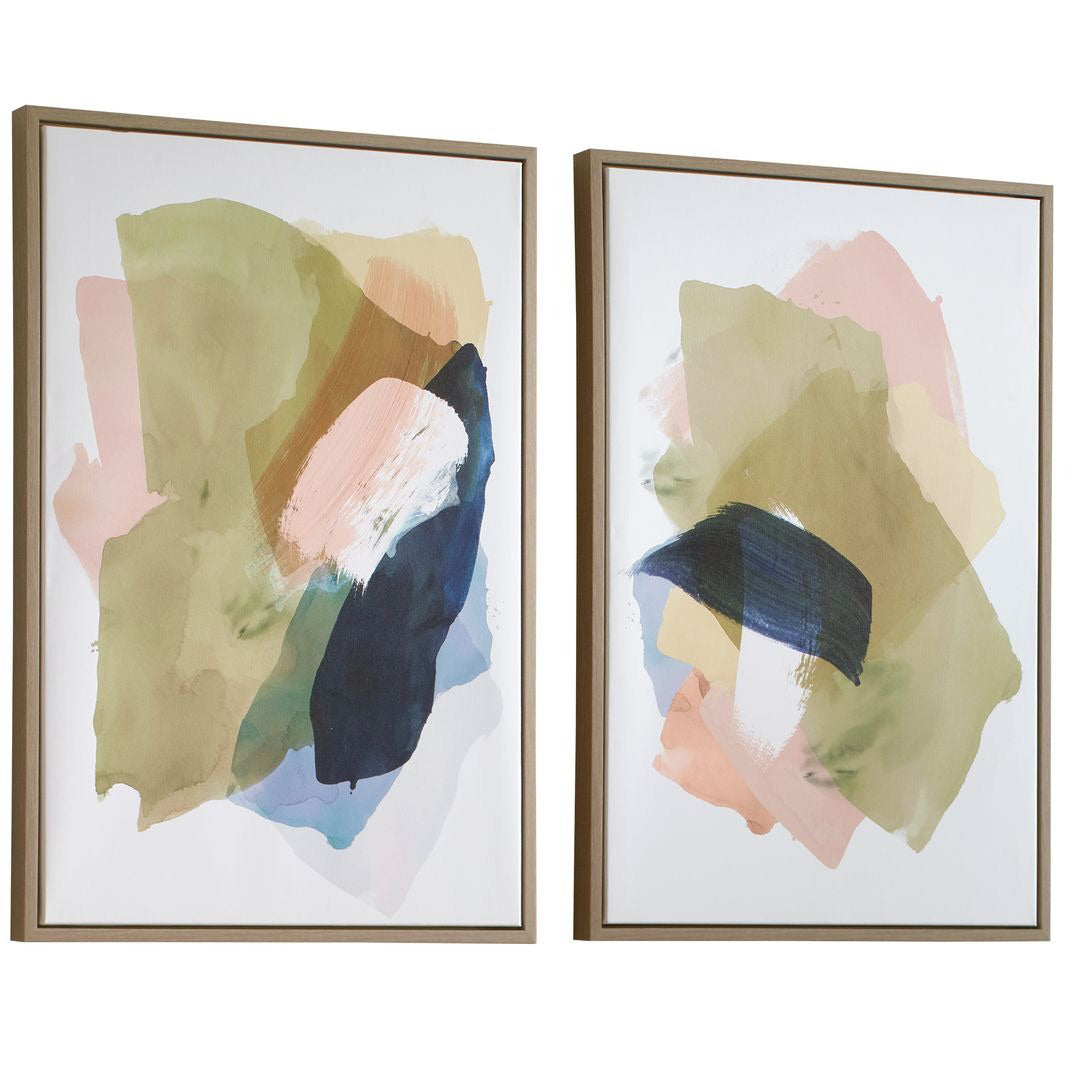 Abstract Afternoon Framed Canvases - Set of 2