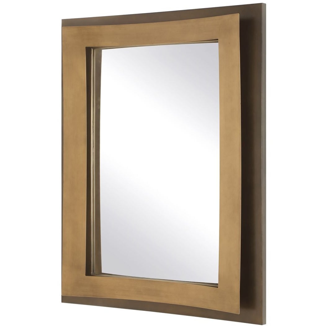 Around The Bend Mirror in Golden Bronze