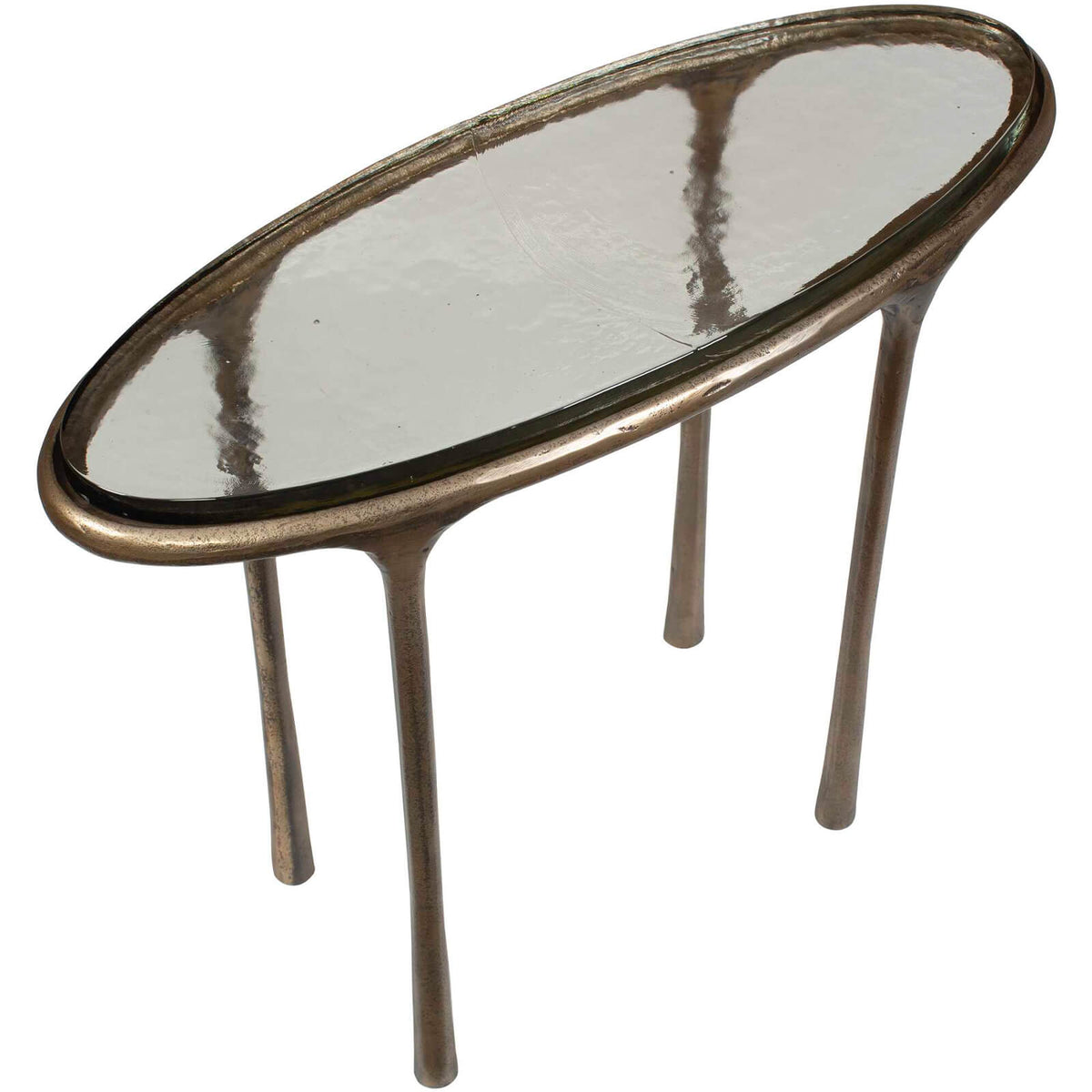 Ata Oval Side Table in Brass