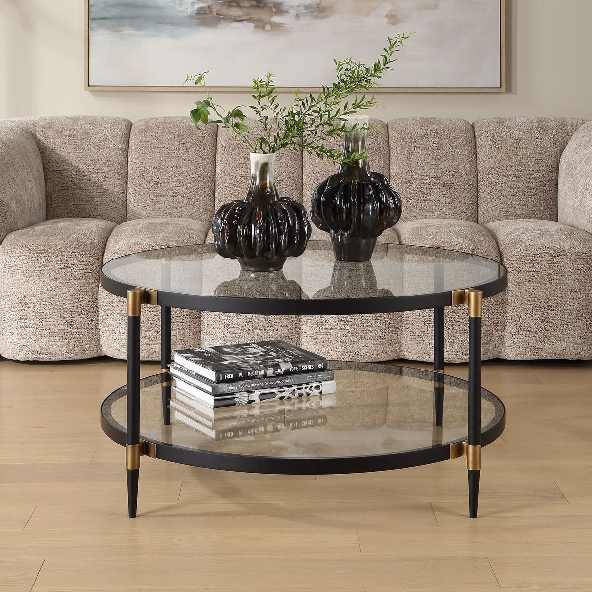 Chadid Round Coffee Table in Glass
