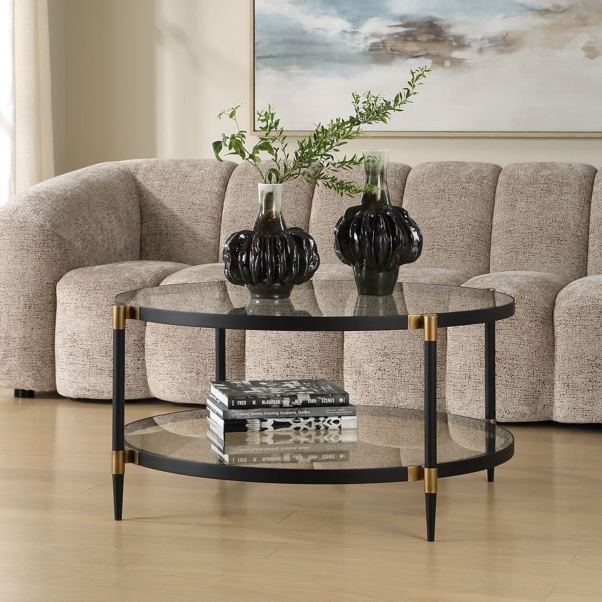 Chadid Round Coffee Table in Glass