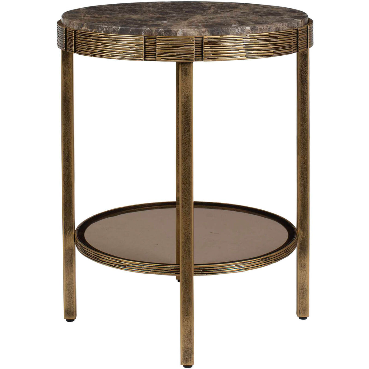 Cusano Round Dark Marble Side Table