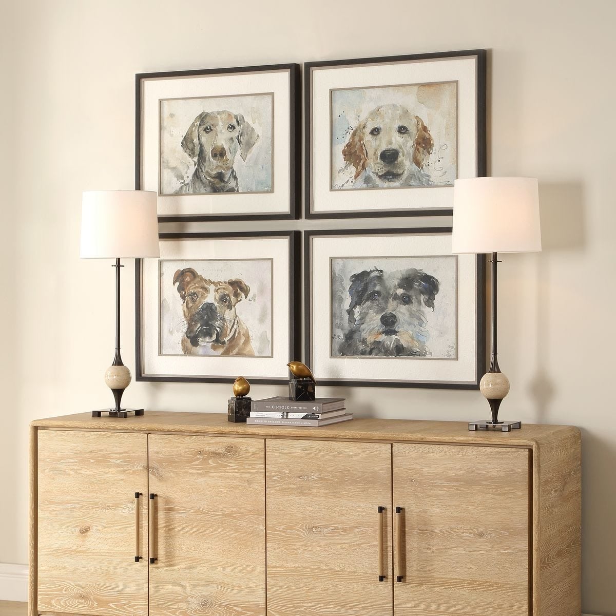 Dog Days Framed Prints - Set of 4