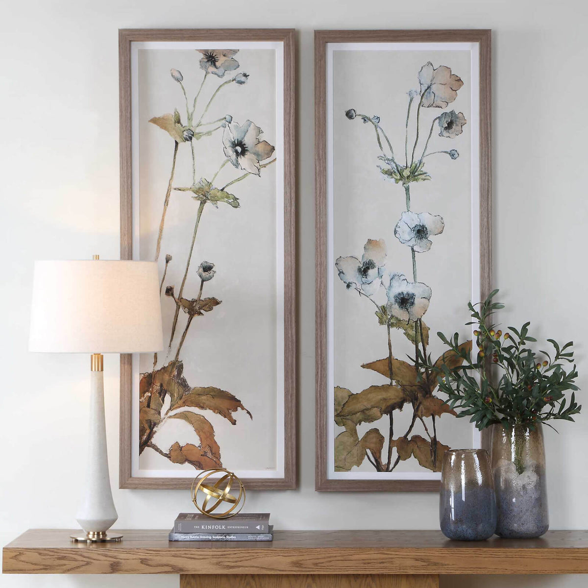 Garden Study Framed Floral Prints - Set of 2