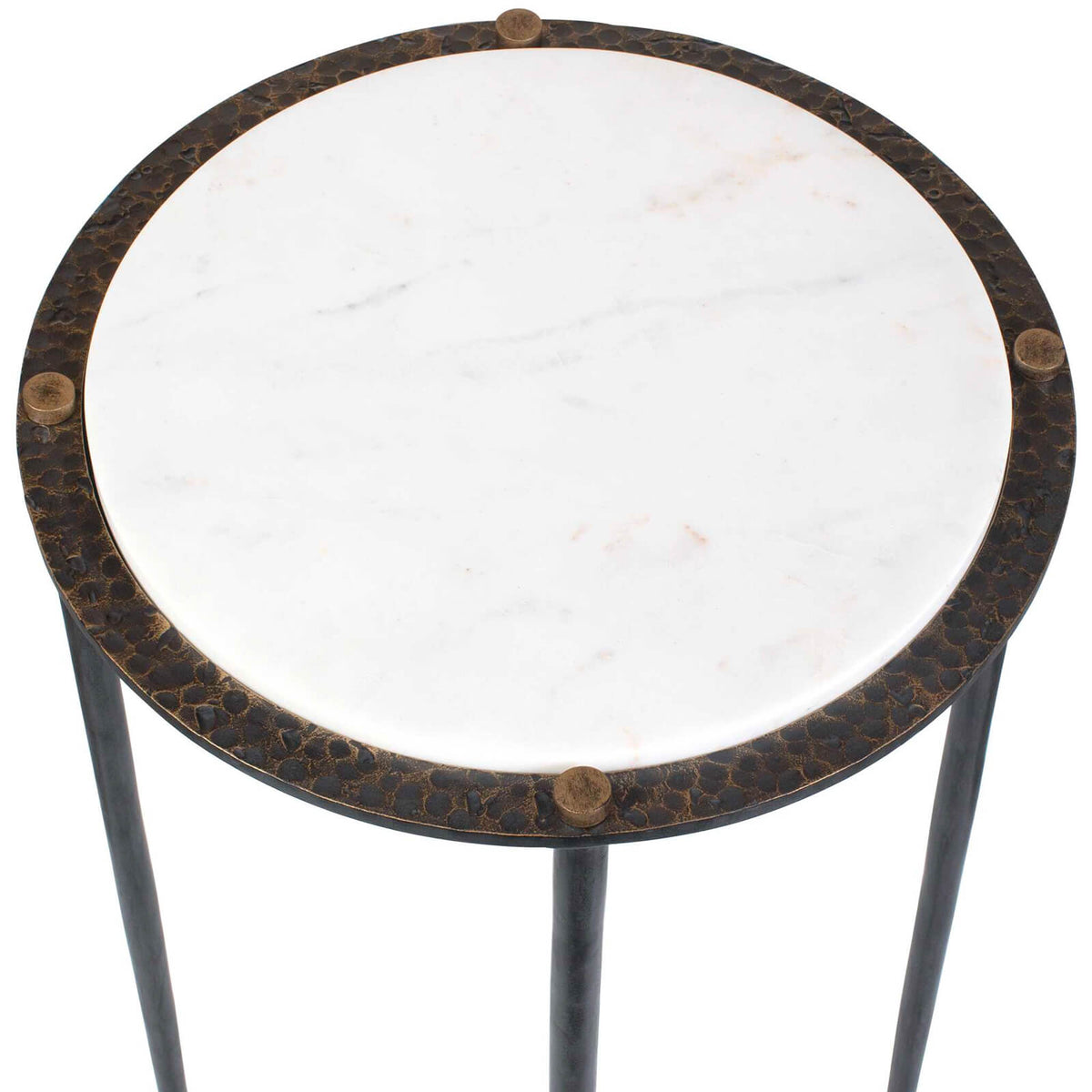 Wren Round White Marble Side Table