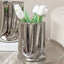 Vega Petite Paper Bag Style Silver Ceramic Vase