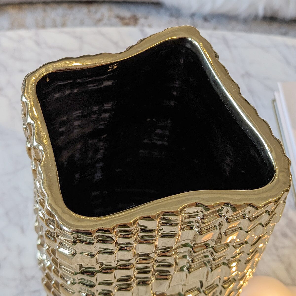 Vieste Medium Gold Abstract Vase