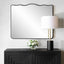 Grace Scalloped Mirror in Black