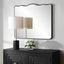 Grace Scalloped Mirror in Black