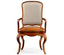Dining Chair with Arms Louis XV with Leather Seat