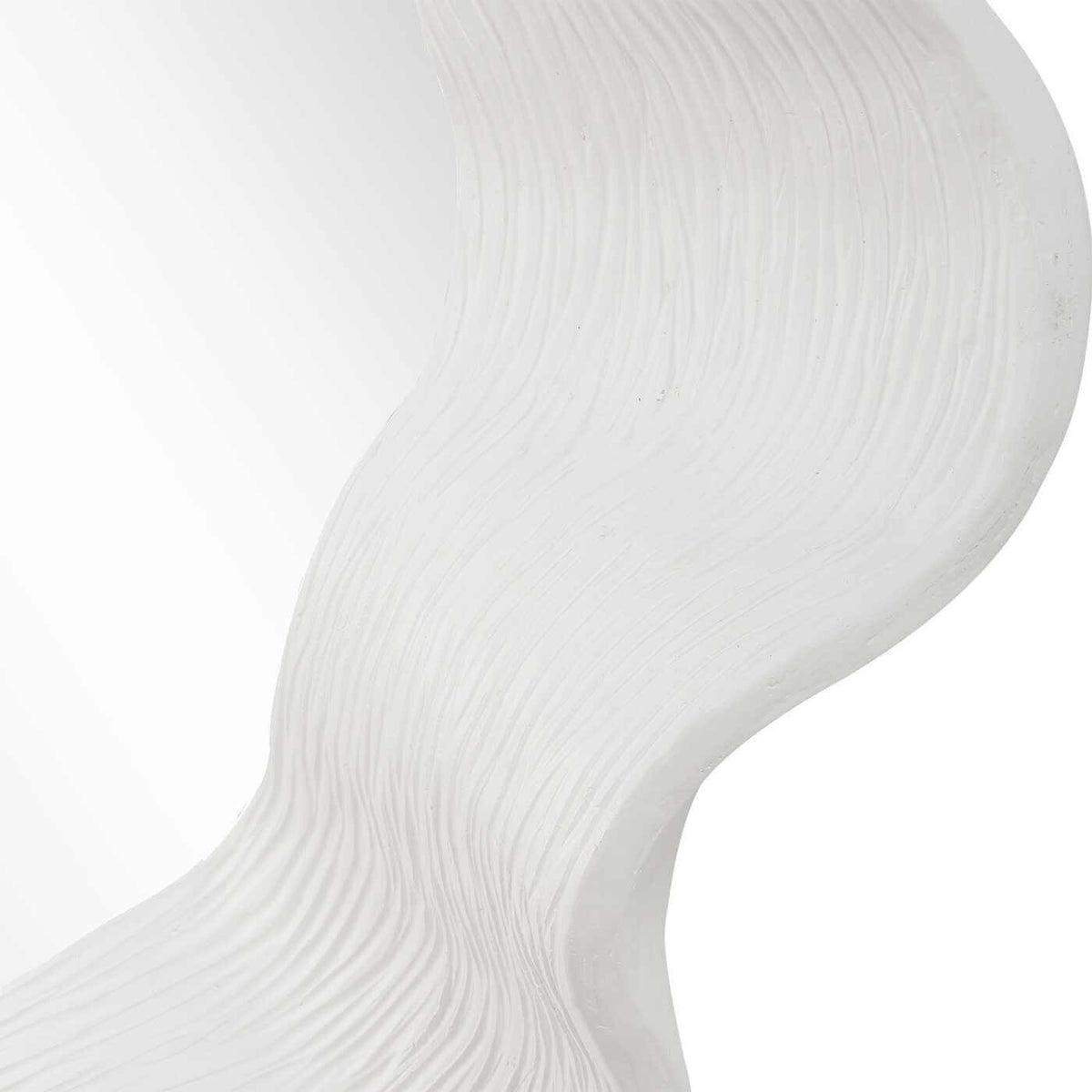 Wave Length Round White Mirror