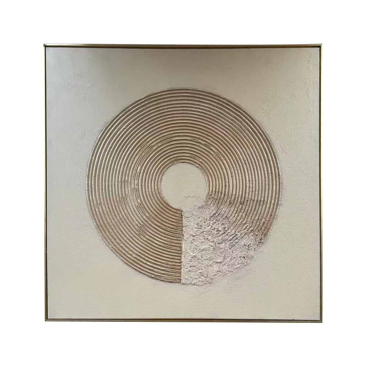 Westborne Cream & Gold Spiral Textured Canvas Wall Art