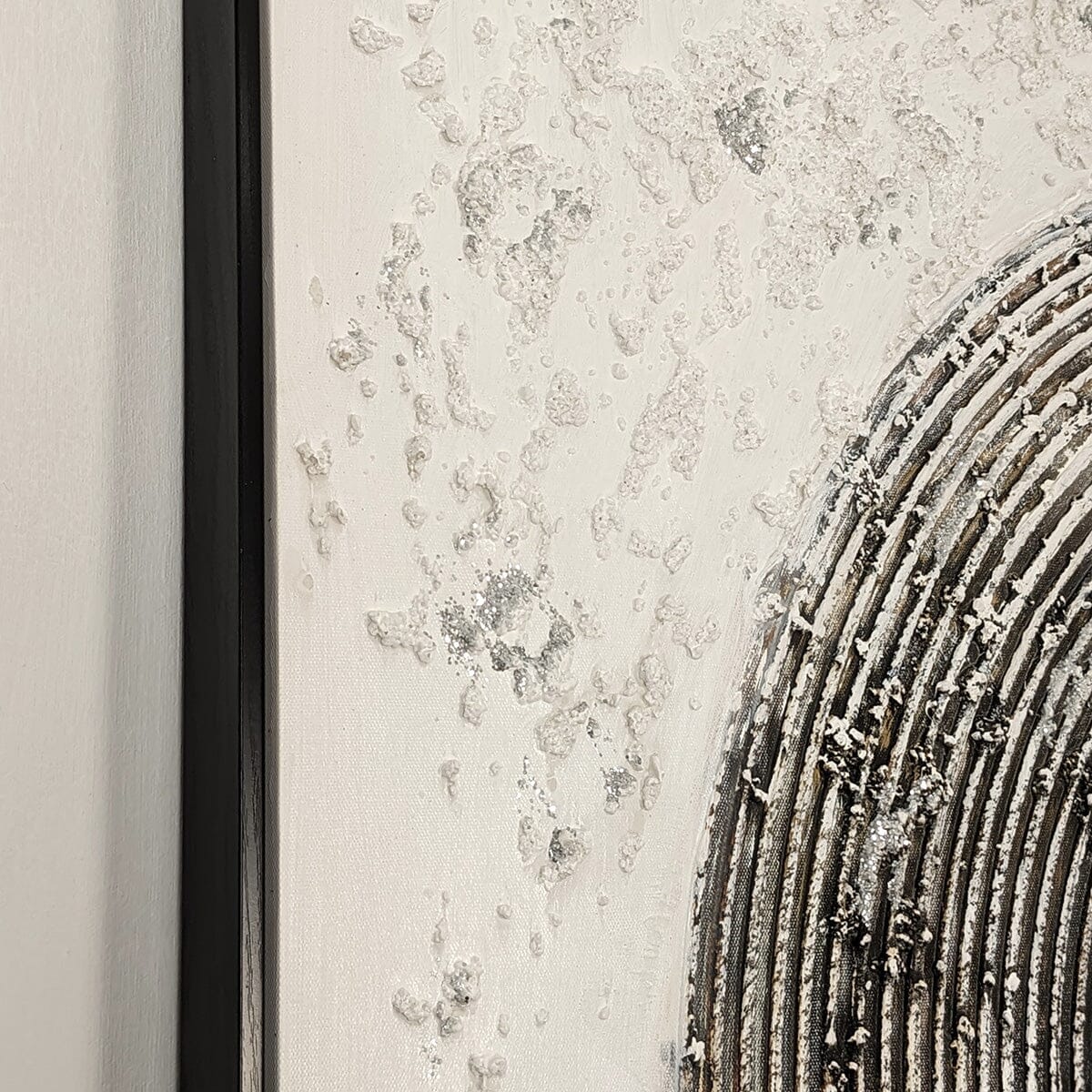 Westborne Monochrome Spiral Textured Canvas Wall Art