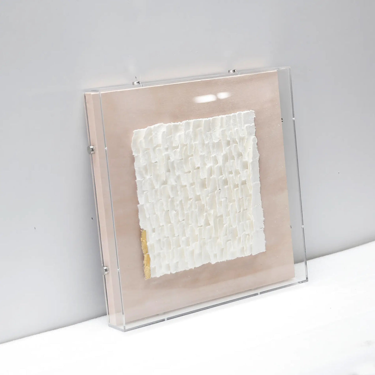 White Mosaic Handmade Dimensional Paper Wall Art