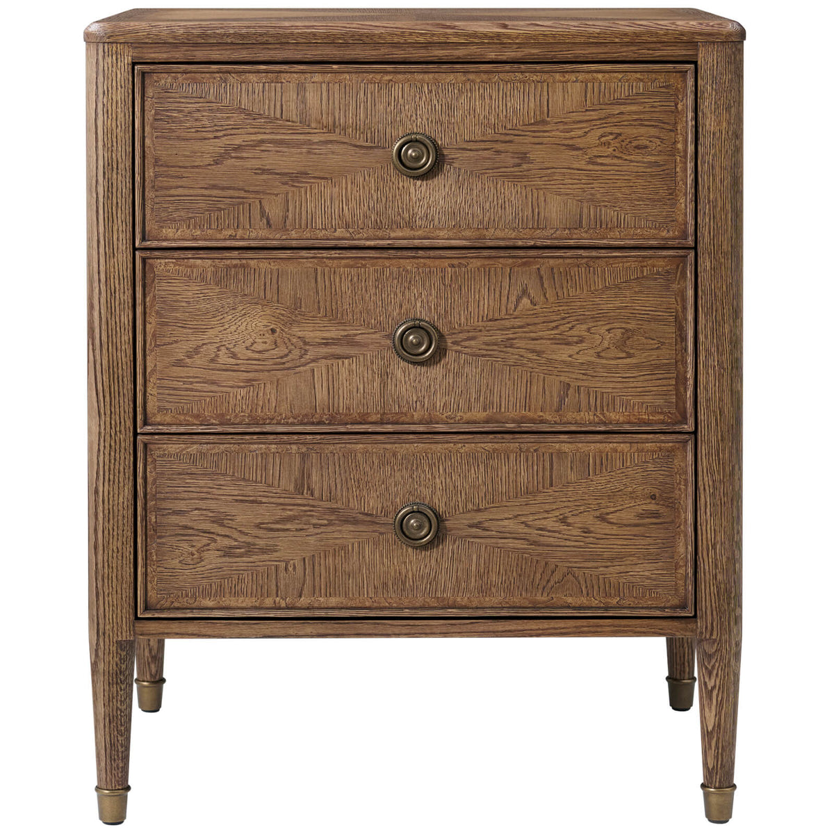 Willow Creek 3-Drawer Bedside Table in Tobacco