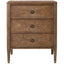 Willow Creek 3-Drawer Bedside Table in Tobacco