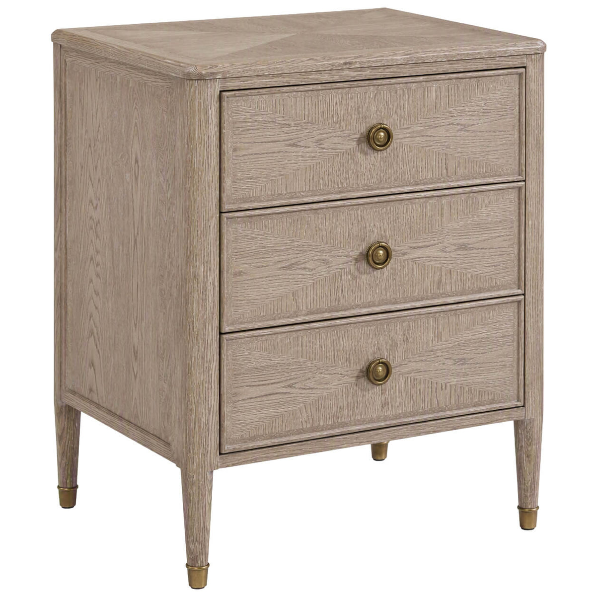 Willow Creek 3-Drawer Bedside Table in Riverwash Oak