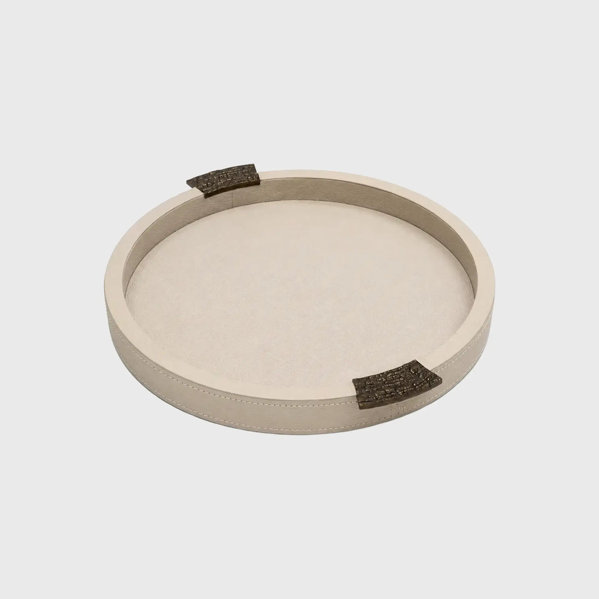 Wode Round Tray Pumice Leather