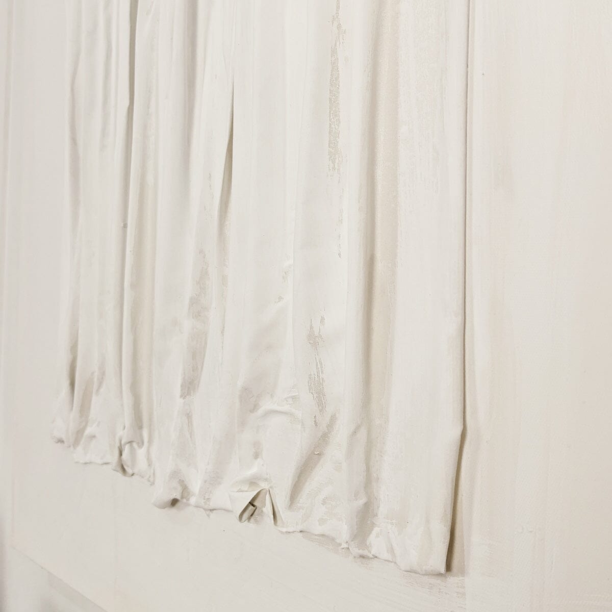 Wren White Textured Abstract Lines Canvas Wall Art