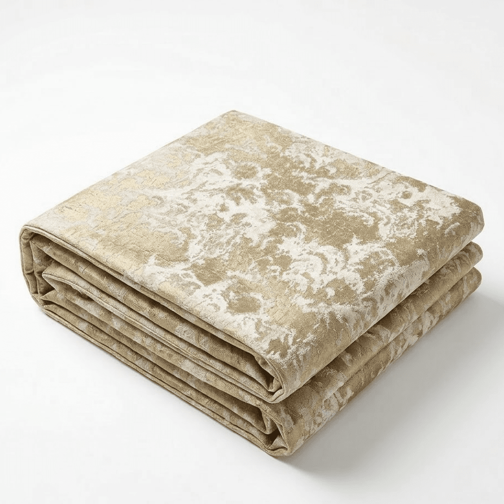 Yasmin Gold & Cream Metallic Cloud Print Bed Runner