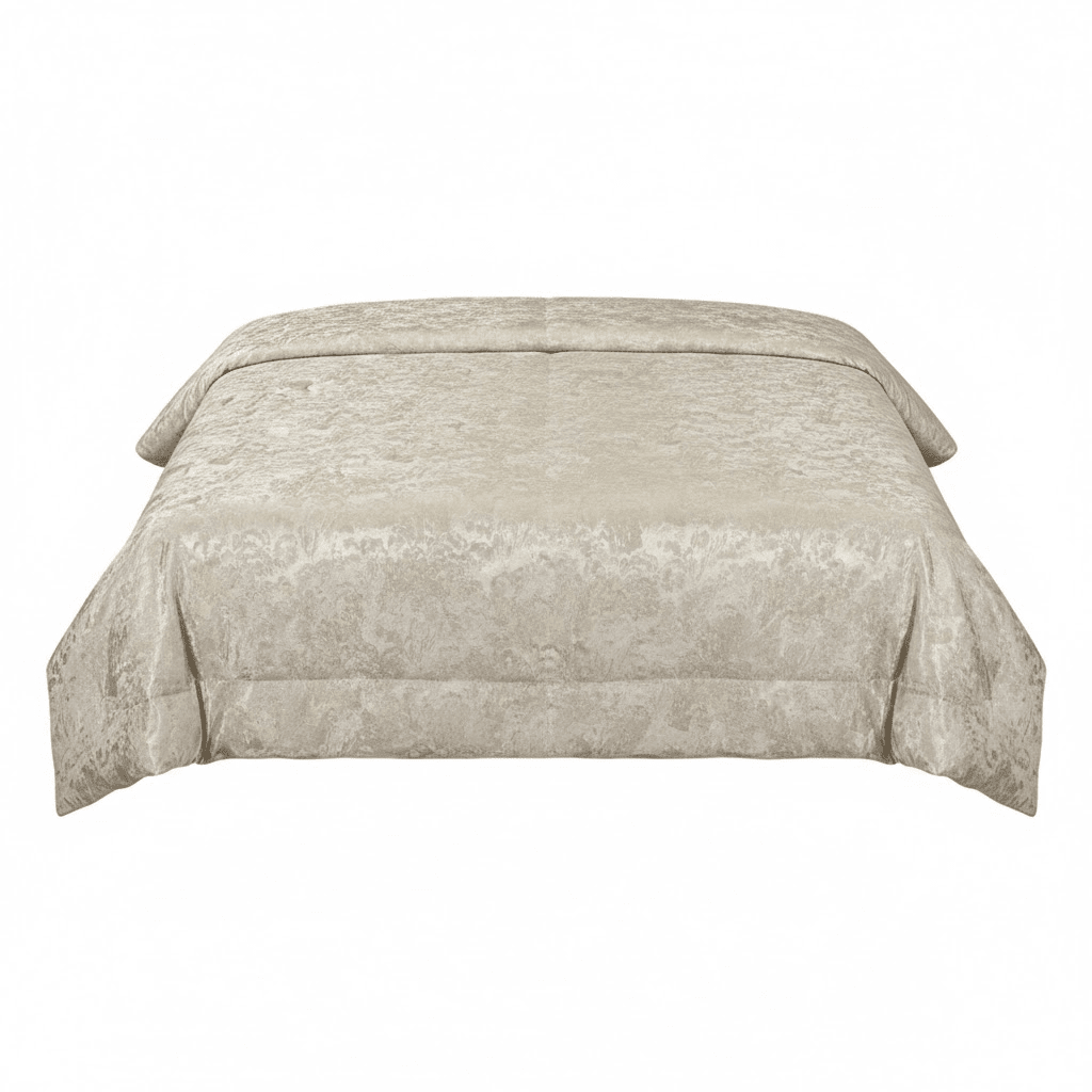 Yasmin Gold & Cream Metallic Cloud Print Bedspread
