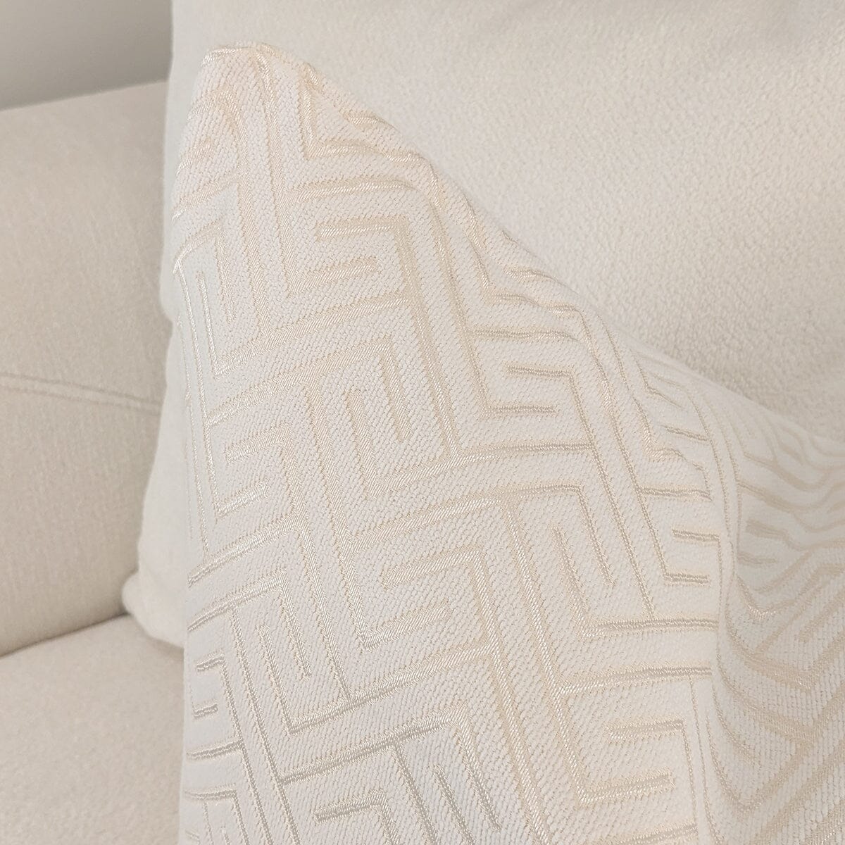 Zosia Cream & Gold Stitched Geometric Cushion - 50x50cm