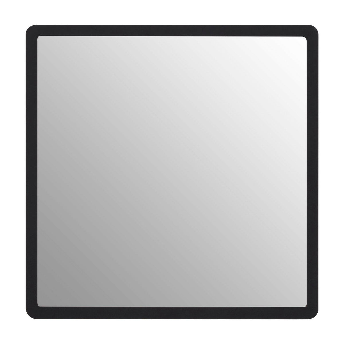 Small Black Wall Mirror With Gold Edge.