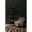 Small Black Wall Mirror With Gold Edge.