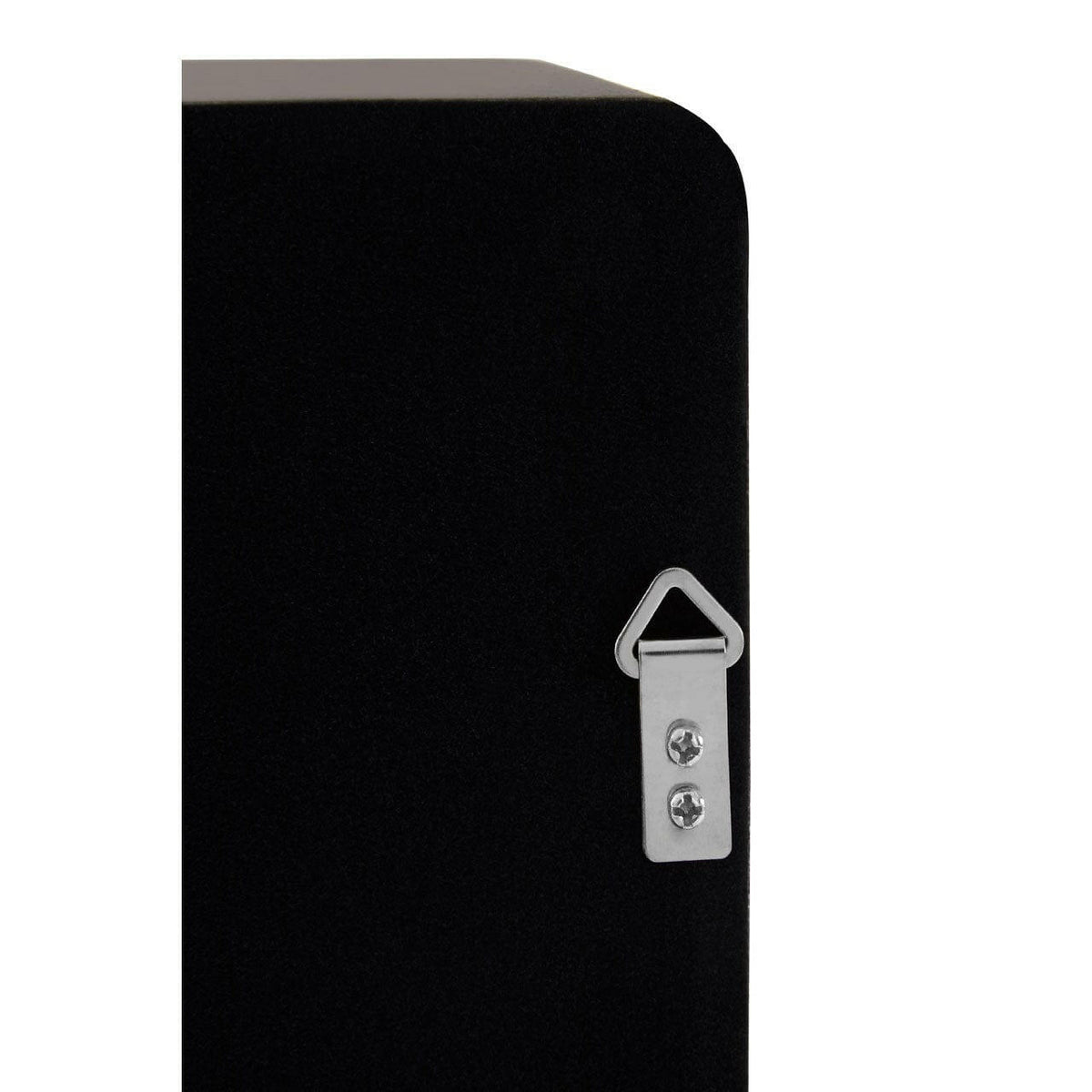 Small Black Wall Mirror With Gold Edge.