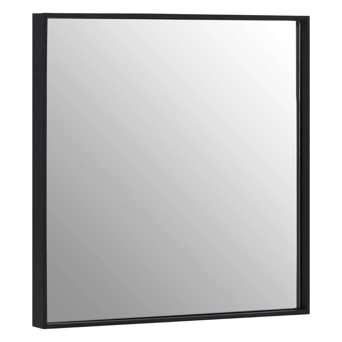 Matt Black Large Square Wall Mirror.