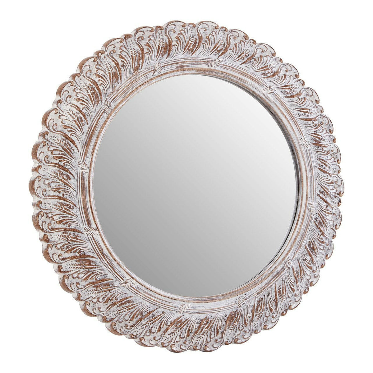 Antique Grey Acanthus Leaf Wall Mirror.