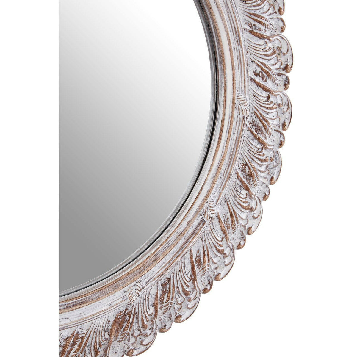 Antique Grey Acanthus Leaf Wall Mirror.